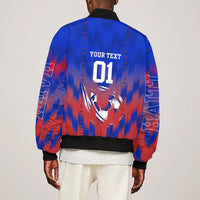 Personalized Haiti Football Bomber Jacket Brush Stroke Soccer Graphic Flag Colors