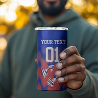 Personalized Haiti Football 4 in 1 Can Cooler Tumbler Brush Stroke Soccer Graphic Flag Colors