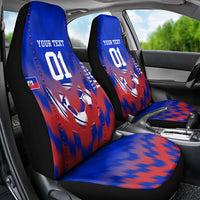 Personalized Haiti Football Car Seat Cover Brush Stroke Soccer Graphic Flag Colors
