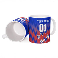 Personalized Haiti Football Ceramic Mug Brush Stroke Soccer Graphic Flag Colors