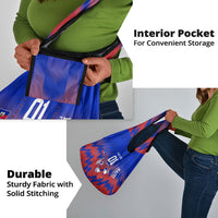Personalized Haiti Football Grocery Bag Brush Stroke Soccer Graphic Flag Colors