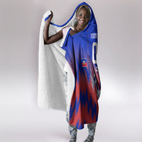 Personalized Haiti Football Hooded Blanket Brush Stroke Soccer Graphic Flag Colors