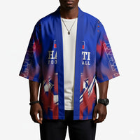 Personalized Haiti Football Kimono Brush Stroke Soccer Graphic Flag Colors