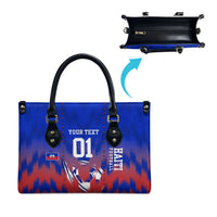 Personalized Haiti Football Leather Bag Brush Stroke Soccer Graphic Flag Colors