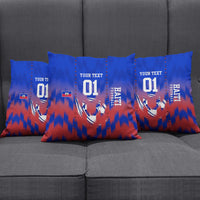 Personalized Haiti Football Pillow Cover Brush Stroke Soccer Graphic Flag Colors