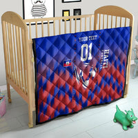 Personalized Haiti Football Quilt Brush Stroke Soccer Graphic Flag Colors