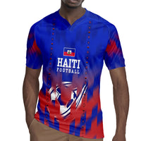 Personalized Haiti Football Rugby Jersey Brush Stroke Soccer Graphic Flag Colors