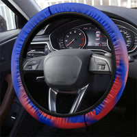 Haiti Football Steering Wheel Cover Brush Stroke Soccer Graphic Flag Colors