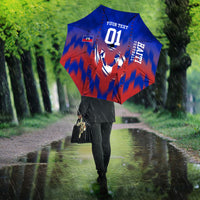 Personalized Haiti Football Umbrella Brush Stroke Soccer Graphic Flag Colors