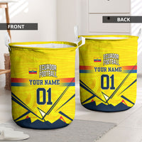 Personalized Ecuador Football Laundry Basket Dynamic Line Soccer Graphic Flag Colors