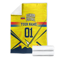Personalized Ecuador Football Blanket Dynamic Line Soccer Graphic Flag Colors