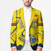 Personalized Ecuador Football Blazer Dynamic Line Soccer Graphic Flag Colors