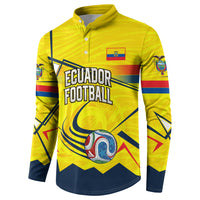 Personalized Ecuador Football Button Sweatshirt Dynamic Line Soccer Graphic Flag Colors