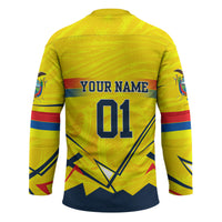 Personalized Ecuador Football Hockey Jersey Dynamic Line Soccer Graphic Flag Colors