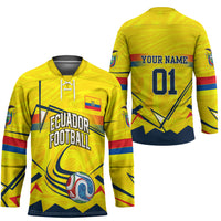 Personalized Ecuador Football Hockey Jersey Dynamic Line Soccer Graphic Flag Colors