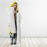 Personalized Ecuador Football Hooded Blanket Dynamic Line Soccer Graphic Flag Colors
