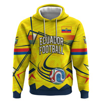 Personalized Ecuador Football Hoodie Dynamic Line Soccer Graphic Flag Colors