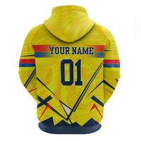 Personalized Ecuador Football Hoodie Dynamic Line Soccer Graphic Flag Colors