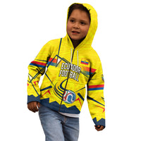 Personalized Ecuador Football Kid Hoodie Dynamic Line Soccer Graphic Flag Colors