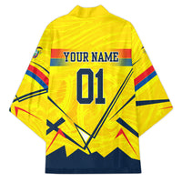 Personalized Ecuador Football Kimono Dynamic Line Soccer Graphic Flag Colors