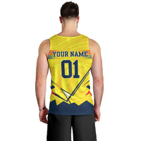 Personalized Ecuador Football Men Tank Top Dynamic Line Soccer Graphic Flag Colors