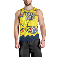 Personalized Ecuador Football Men Tank Top Dynamic Line Soccer Graphic Flag Colors