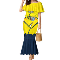 Personalized Ecuador Football Mermaid Dress Dynamic Line Soccer Graphic Flag Colors