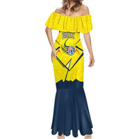 Personalized Ecuador Football Mermaid Dress Dynamic Line Soccer Graphic Flag Colors