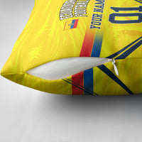 Personalized Ecuador Football Pillow Cover Dynamic Line Soccer Graphic Flag Colors