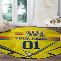 Personalized Ecuador Football Round Carpet Dynamic Line Soccer Graphic Flag Colors