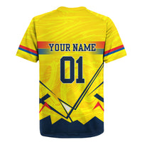 Personalized Ecuador Football Rugby Jersey Dynamic Line Soccer Graphic Flag Colors