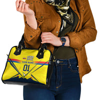 Personalized Ecuador Football Shoulder Handbag Dynamic Line Soccer Graphic Flag Colors