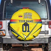 Personalized Ecuador Football Spare Tire Cover Dynamic Line Soccer Graphic Flag Colors