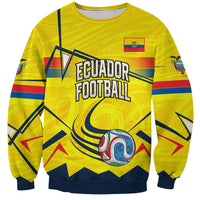 Personalized Ecuador Football Sweatshirt Dynamic Line Soccer Graphic Flag Colors