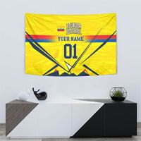 Personalized Ecuador Football Tapestry Dynamic Line Soccer Graphic Flag Colors
