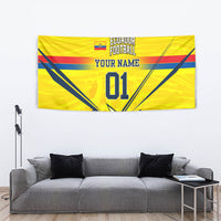 Personalized Ecuador Football Tapestry Dynamic Line Soccer Graphic Flag Colors