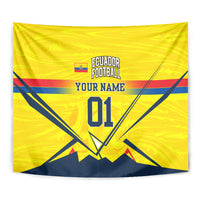 Personalized Ecuador Football Tapestry Dynamic Line Soccer Graphic Flag Colors