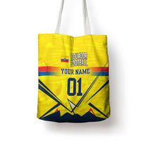 Personalized Ecuador Football Tote Bag Dynamic Line Soccer Graphic Flag Colors