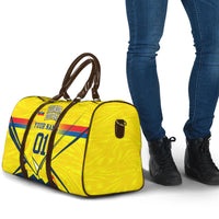 Personalized Ecuador Football Travel Bag Dynamic Line Soccer Graphic Flag Colors