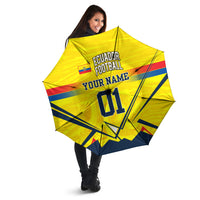 Personalized Ecuador Football Umbrella Dynamic Line Soccer Graphic Flag Colors