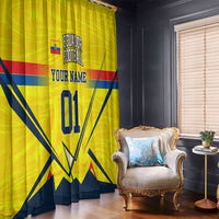 Personalized Ecuador Football Window Curtain Dynamic Line Soccer Graphic Flag Colors