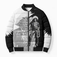 Nat Love Bomber Puffer Jacket Deadwood Dick Legendary Black Cowboy - Famous Outlaw Quote