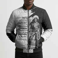 Nat Love Bomber Puffer Jacket Deadwood Dick Legendary Black Cowboy - Famous Outlaw Quote