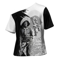 Nat Love Cross Shoulder Shirt Deadwood Dick Legendary Black Cowboy - Famous Outlaw Quote