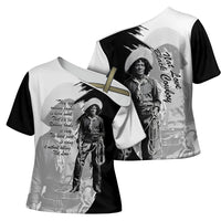 Nat Love Cross Shoulder Shirt Deadwood Dick Legendary Black Cowboy - Famous Outlaw Quote