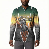 Nat Love Deadwood Dick Legendary Black Cowboy Button Sweatshirt Western Frontier Style With Native Southwest Pattern