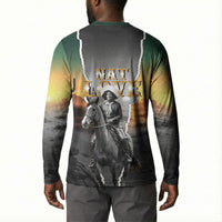 Nat Love Deadwood Dick Legendary Black Cowboy Button Sweatshirt Western Frontier Style With Native Southwest Pattern