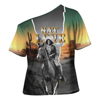 Nat Love Deadwood Dick Legendary Black Cowboy Cross Shoulder Shirt Western Frontier Style With Native Southwest Pattern