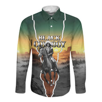 Nat Love Deadwood Dick Legendary Black Cowboy Long Sleeve Button Shirt Western Frontier Style With Native Southwest Pattern