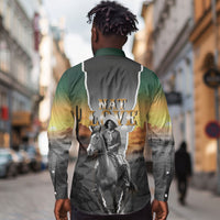 Nat Love Deadwood Dick Legendary Black Cowboy Long Sleeve Button Shirt Western Frontier Style With Native Southwest Pattern